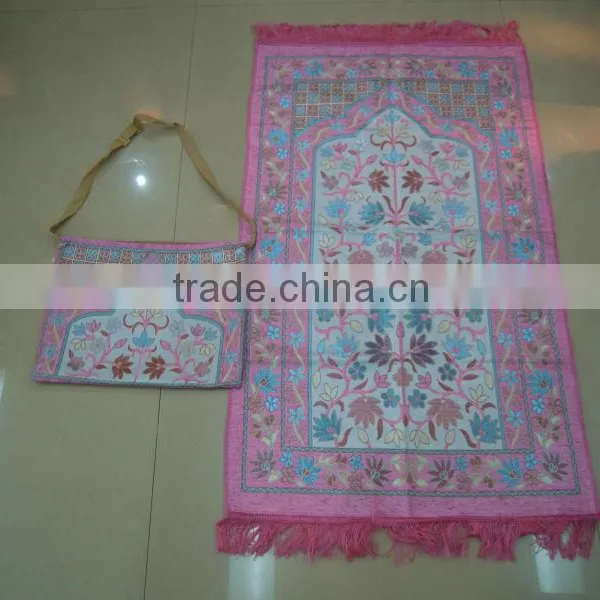 BT- 602 Adult Muslim Prayer Mat and Rugs With Bag Haji Present photo-3