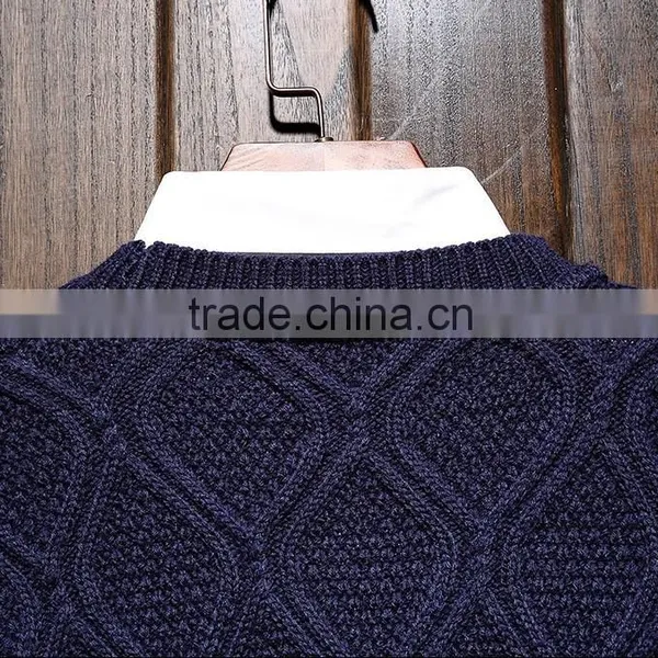 Fashion Leisure European Style Men's Long-sleeved Sweater for Cream Colored Cotton Sweaters photo-5