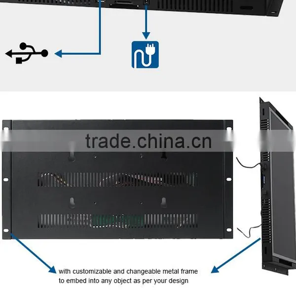 15 Inch Elevator Flexible Mount Open Frame Lcd Advertising Screen for Auto Loop Display photo-4
