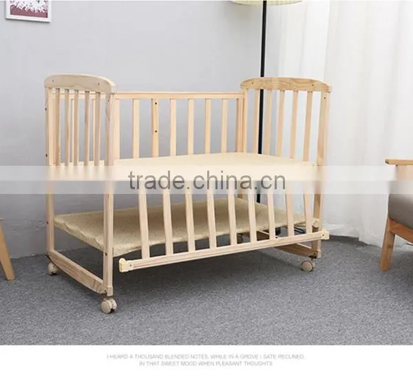 Wooden Baby Convertible Crib With Wheels Cute Baby Cribs photo-5