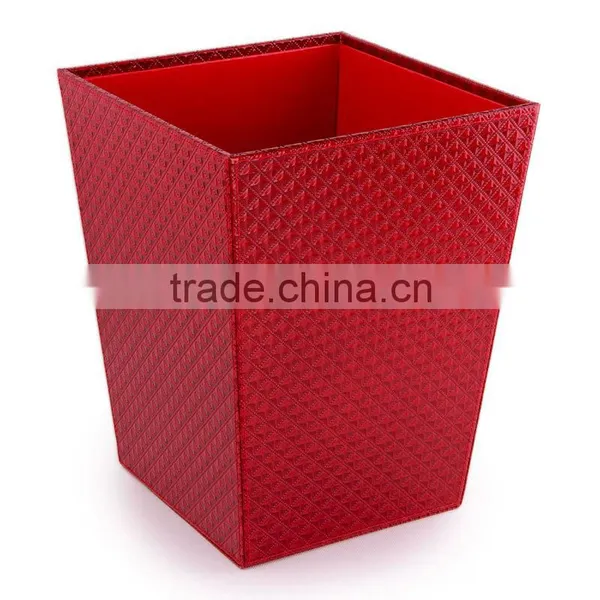 Leather Red Trash Can (PU) photo-2