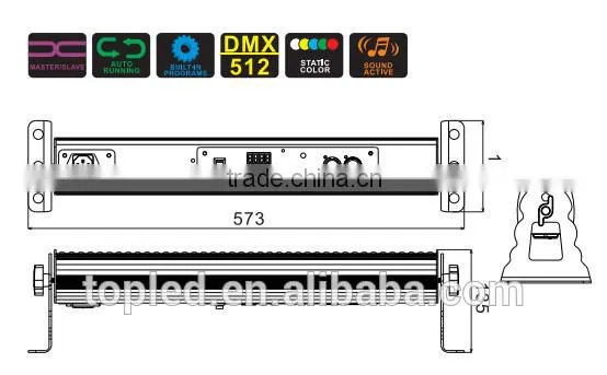 120*10mm RGB DMX LED Bar IR Remote Optional Led Wall Washer Battery Powered Lighting Bar photo-2