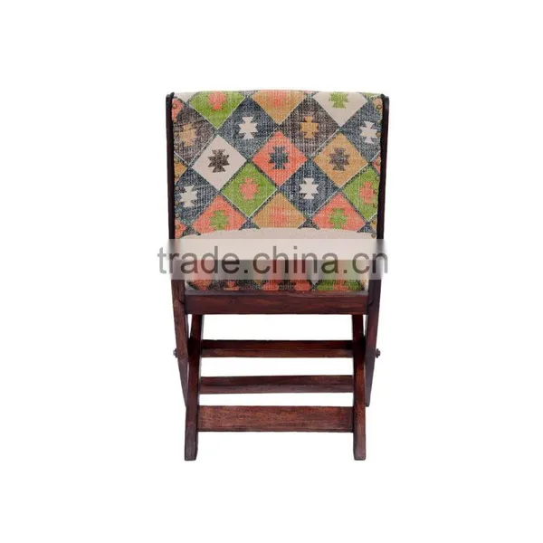 Natural Furnish Wooden Upholstery Folding Chair photo-3