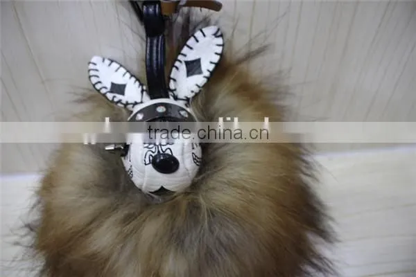 Real Raccoon Fur Ball / Fluffy Ball Fur Keychain / Monster Fur Keychain photo-3