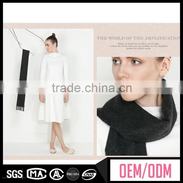 New Design Scarf, Knitted Long Wool Scarf, Pure Cashmere Knitting Scarf in Solid Colour photo-4