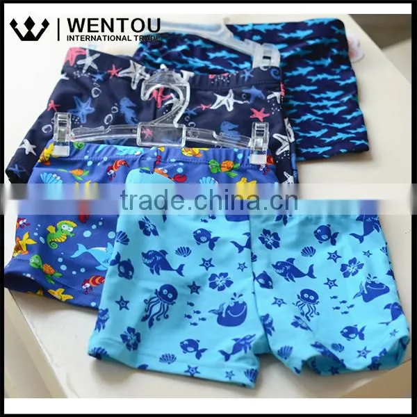 Hot Sale Cheap High Quality Tie Lattice Multicolor Cute Baby Boy Swim Trunks photo-5