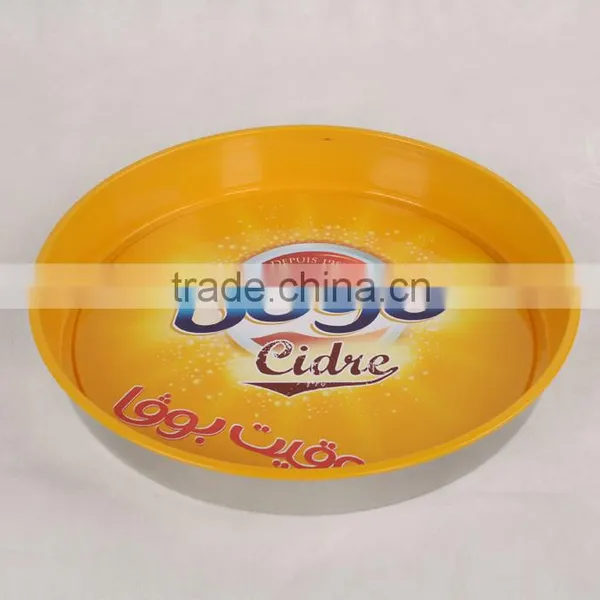 Customized Factory Price Round Bar Serving Tin Tray, Round Metal Tin Trays, photo-3