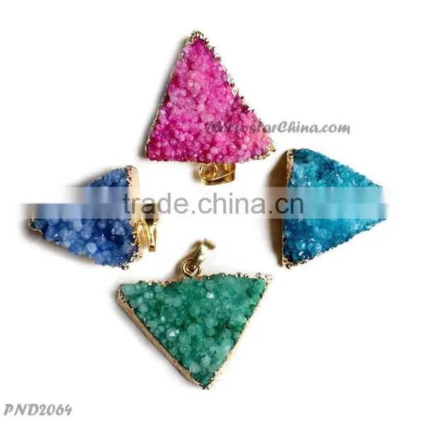 Wholesale Natural Drusy Stone Jewelry Titanium Drusy Connector photo-4