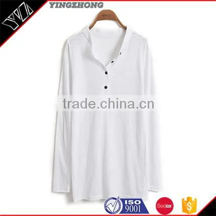 Wholesale China Fashion Design Blank Pima Cotton Custom Woman t Shirt With Halflong Sleeve photo-3