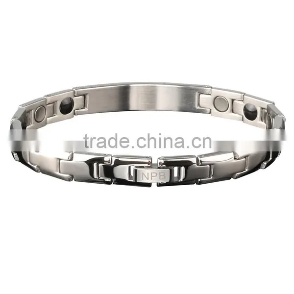 Noproblem D009 FDA Tourmaline Germanium Silver Charm Power Scalar Energy Magnetic Health Infinity Stainless Zircon Bracelet photo-3