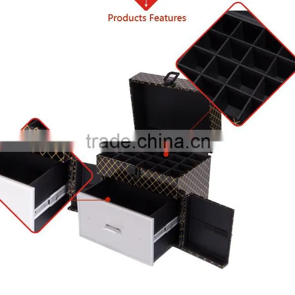 2016 Factory Price Cosmestic Suitcase Makeup Box Cosmetic Rolling Suitcase photo-4