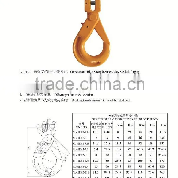 G80 European Type Clevis Self-locking Hook photo-5