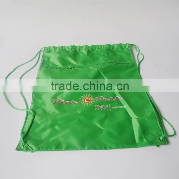 Recycled Cheap Polyester Drawstring Bag With Zipper photo-2