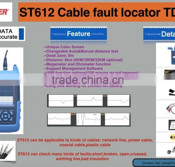 ST612 New Handheld TDR Cable Fault Locator Tester Color Screen ST612 photo-3