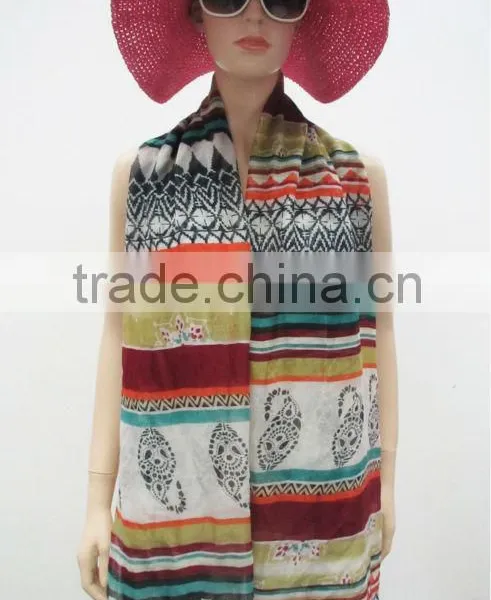 Fashion Stripes Scarf,Retro Style Scarf,Winter Scarf Polyester