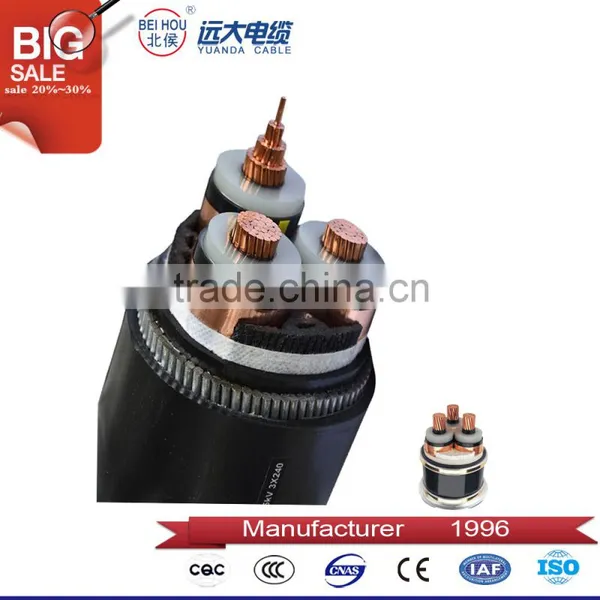 0.6/1KV Rated Voltage 2 Core 120mm2 CU Xlpe Insulated Pvc Sheathed Power Cable photo-3