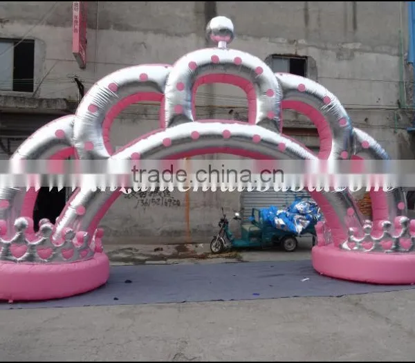 Oxford Cloth Pink Wedding Inflatable Arch/Inflatable Crown Arch photo-2