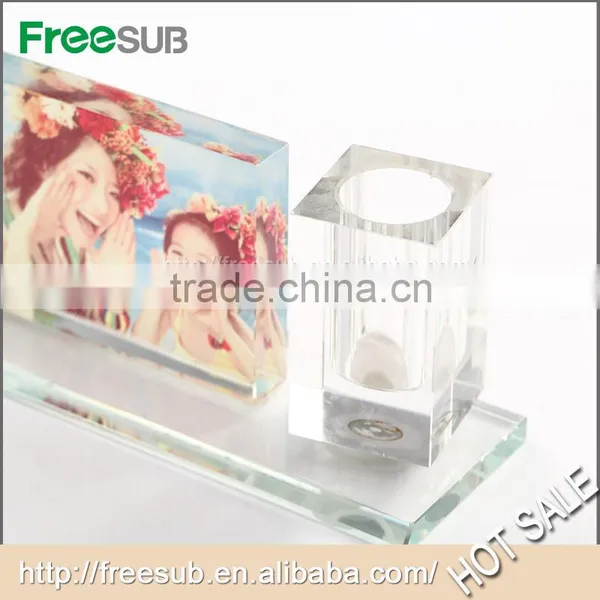 Freesub BXP-06 L100*H280*W75mm Pen Clock Set Blank Sublimation 3d Crystal Photo Frame Clock photo-5
