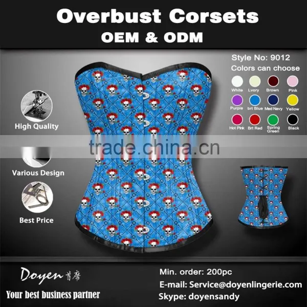 Cheap Steel Boned Lace Printing Corset Body Shaper Waist Training Corsets photo-4