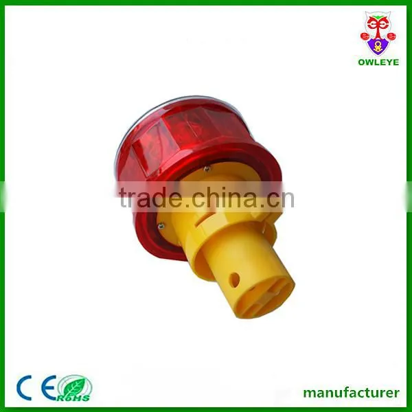 Red Led Flashing Solar Energy Barrier Lamp for Road Safety photo-2