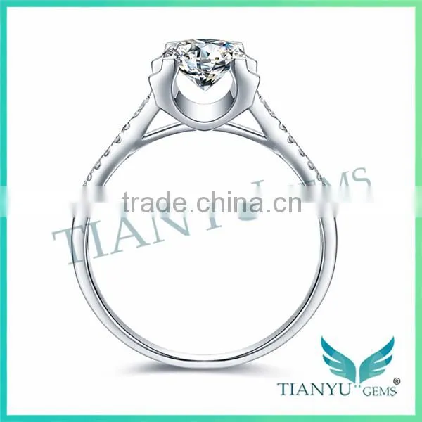 925 Sterling Sliver 9 Hearts & Flower VVS1 E-F Round Cut Moissanite Diamond Wedding Rings Price photo-3