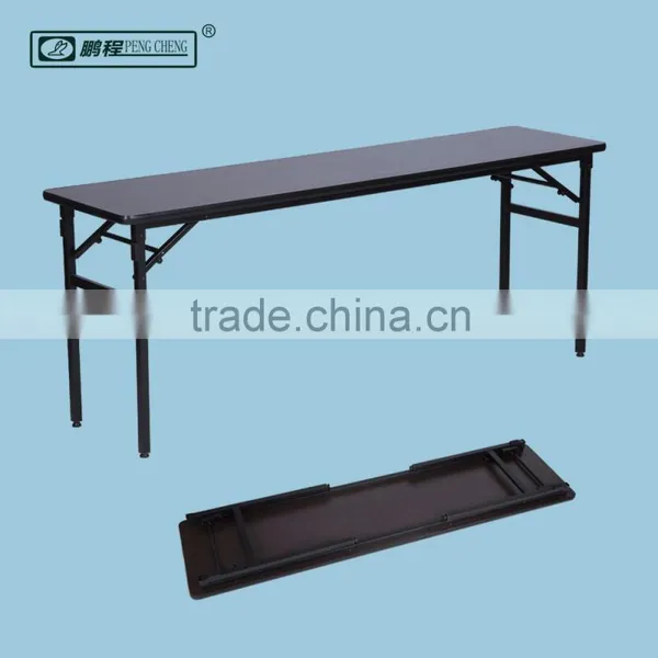 China Manufacturer Wooden Steel Base Folding Conference Table
