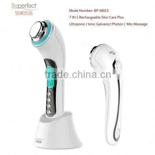 Home Use Biowave Massage Ultrasonic Dermabrasion Galvanic and Ultrasonic Facial Massager photo-6