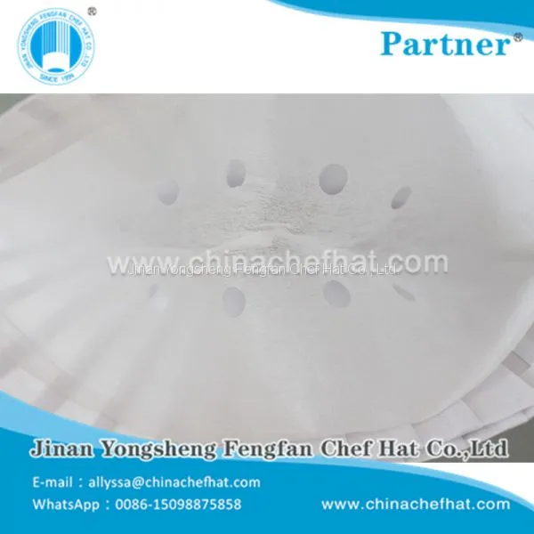 60g Special White Non Woven Flat Top Cook Cap Disposable Chef Hat photo-5