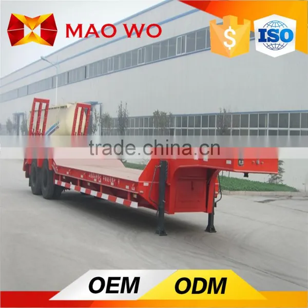 3 Axles Platform Lowbed Semi Trailer for Sale photo-5