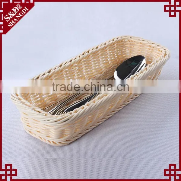 Eco-friendly Longitypical Design Handcraft Rattan Cutlery Basket photo-3