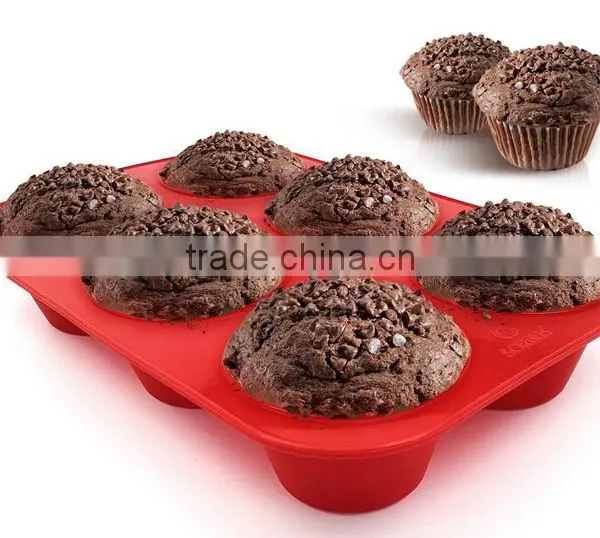 6 Cavity Silicone Jumbo Muffin Baking Pan photo-4