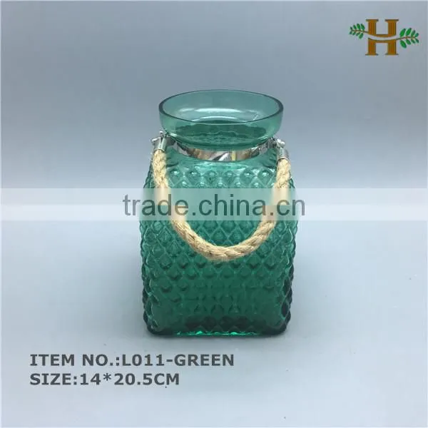Beautiful Hanging Square Block Glass Vase photo-3