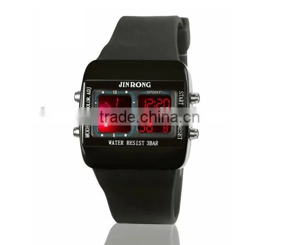 Dual Display Wrist Watch For Men, Fashion High Quality Men's Watch, Men Watch With LED Backlight/ Alarm Clock photo-5