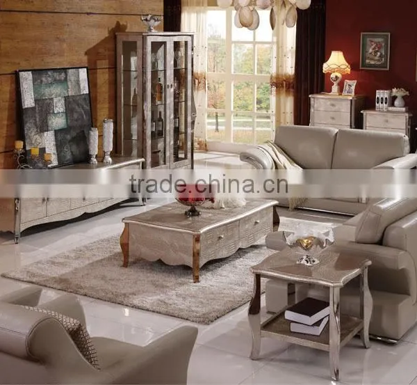 Hot Selling Modern Stainless Steel Legs MDF Panel tv Stand Unit Set photo-2