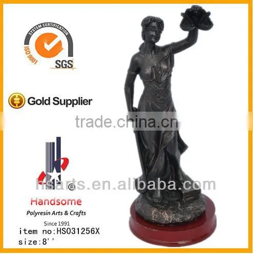 8" Resin Bronze Finish Lady Justice Sculpture Statue photo-3
