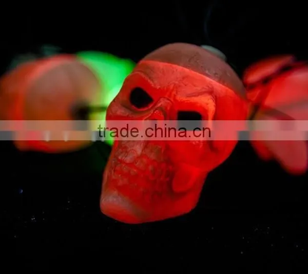 China Manufacturer Plastic LED String Light Skull Halloween Decorations photo-2