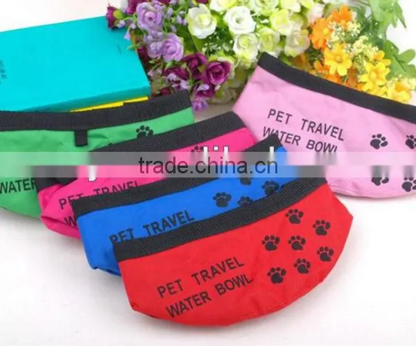 Folding Waterproof Nylon Pet Travel Water Bowl photo-4