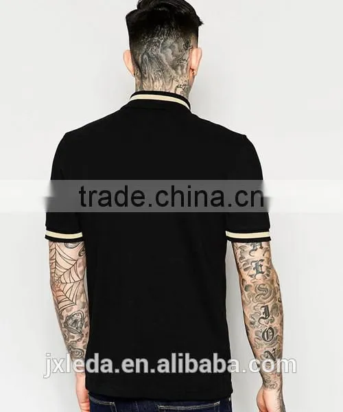 High Quality Casual Fit Men Black Pique Polo Shirt Manufacturer in China photo-2