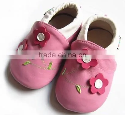 Navy Blue Soft Sheepskin Leather Baby Shoes photo-3