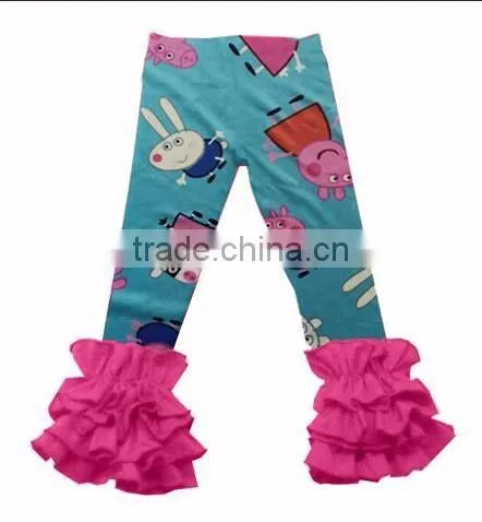 Wholesale Baby Girl Icing Ruffle Pants Cute Colorful Girls Icing Legging photo-6
