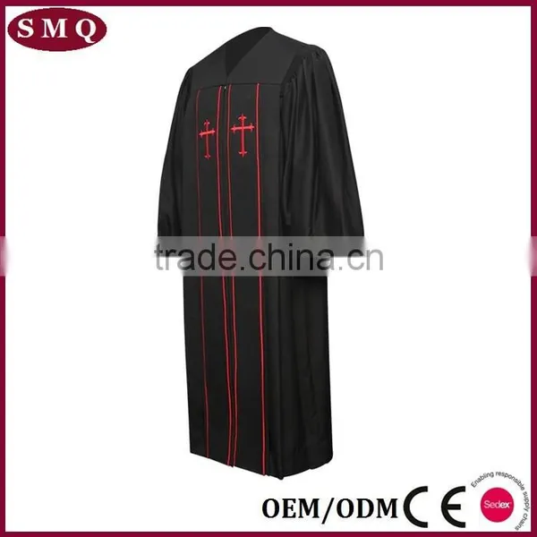 White Liberty With Black Velveteen Church Pulpit Robe photo-3