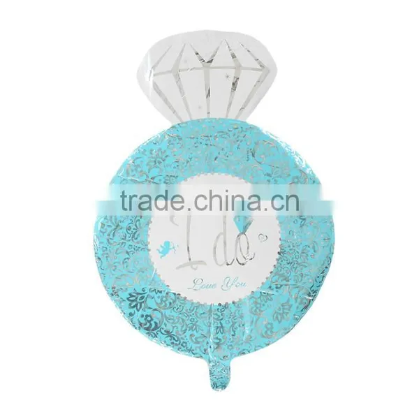 Aluminium Foil Balloons Party Decoration Finger Ring Blue Angel Message "I Do" Pattern photo-2