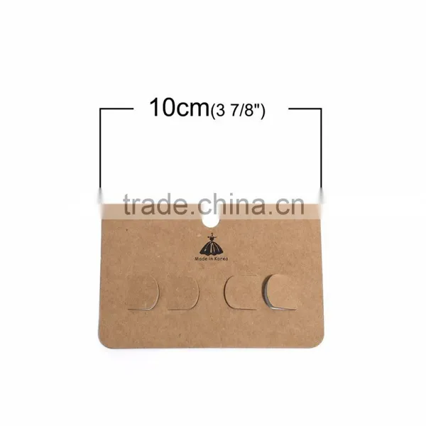 Paper Jewelry Display Card Rectangle Brown Skirt Pattern 10cm(3 7/8") x 7cm(2 6/8"), 1 Piece photo-2