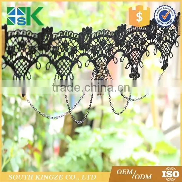 Hot Sale European and American Retro Party Queen Necklace Crystal Pendant False Collar Lace Necklace photo-3