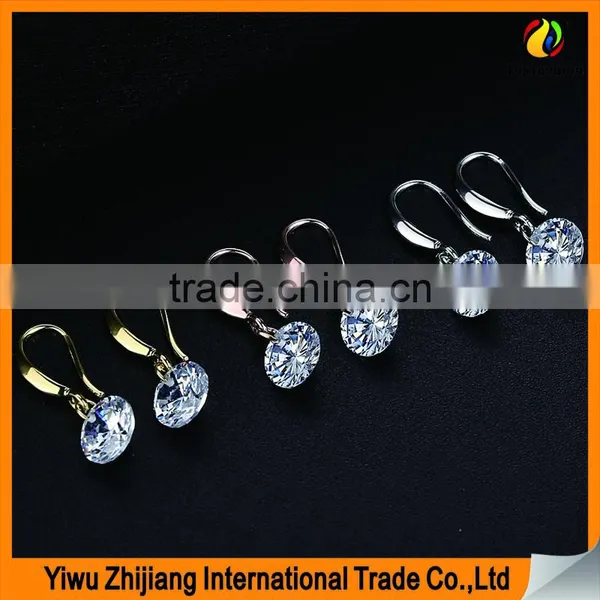 Hot Sell 8mm White Gold Plated Cubic Zricon Stone Earring For Women photo-5