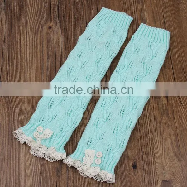 Women's Crochet Knit With Button Leg Warmers Lace Trim Cuffs Boot Socks photo-6