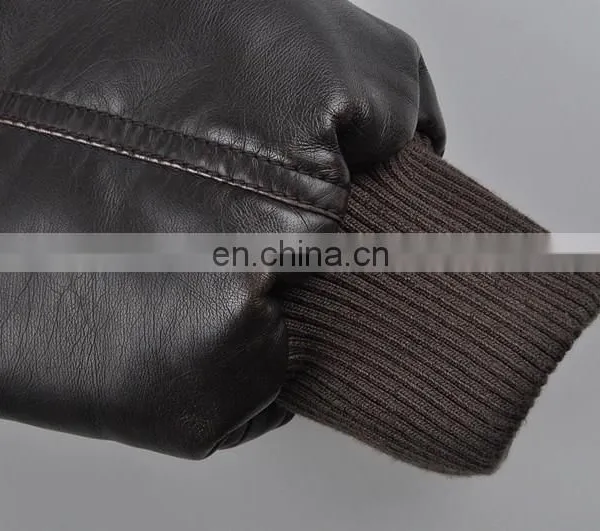 2015 Lastest Fashion Leather Top Grade Fur Collar Coat Men photo-5