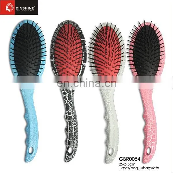 Hairdresser Used Paddle Hair Brush Plastic Round Paddle Cushion Hair Brush