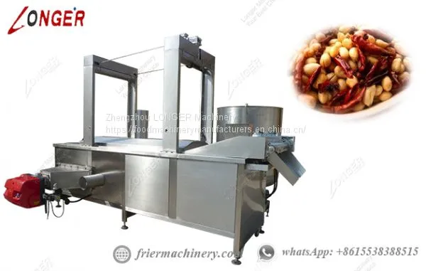 Stainless Steel Automatic Continuous Peanut Fryers Machine Costs 200KG/H
