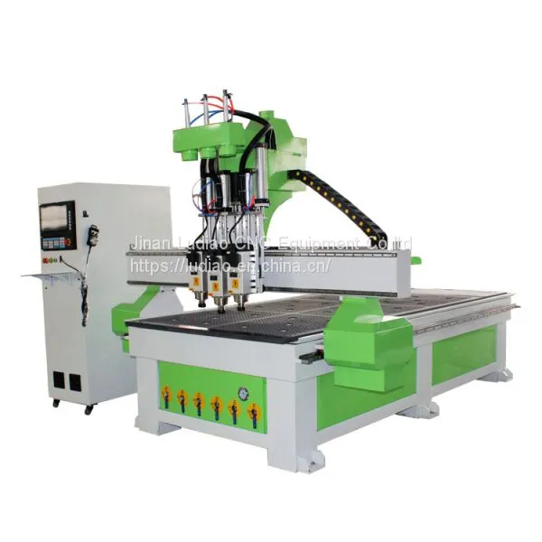 PVC Wood Door Production Line CNC Wood Router Machine 1325 With Three Spindles ATC CNC Router Price for Sale photo-2